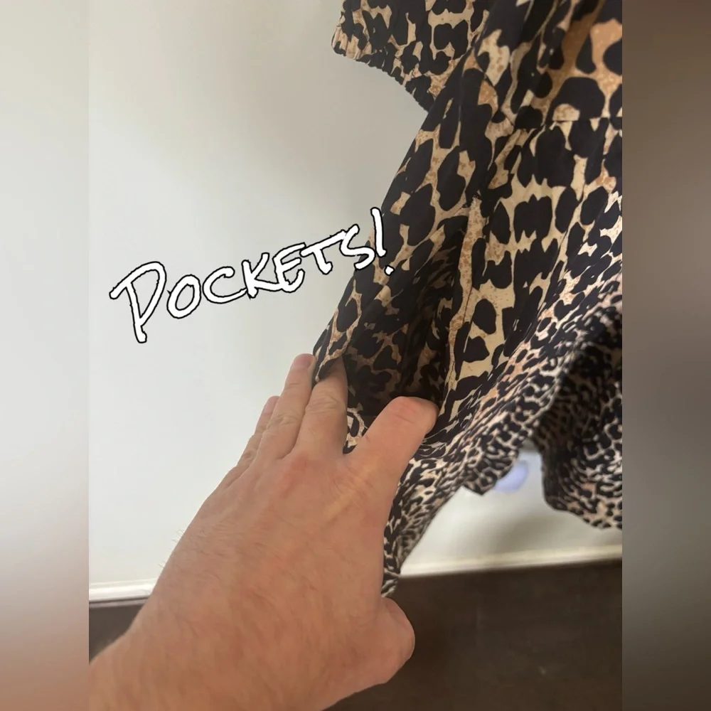 The Drop Leopard Print V-Neck Dress, sz 2X - Picture 5 of 5